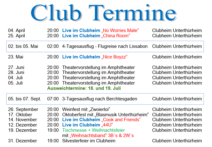 2025 Termine Stand 02.04.25